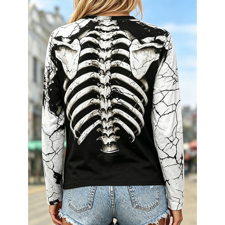 Halloween szkielet długi rękaw top