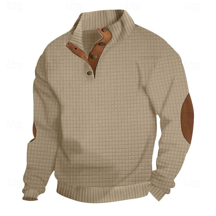 Fakturowany Standing-Collar sweter