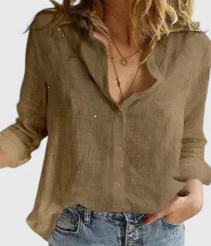 Swobodny Button-Up bluzka