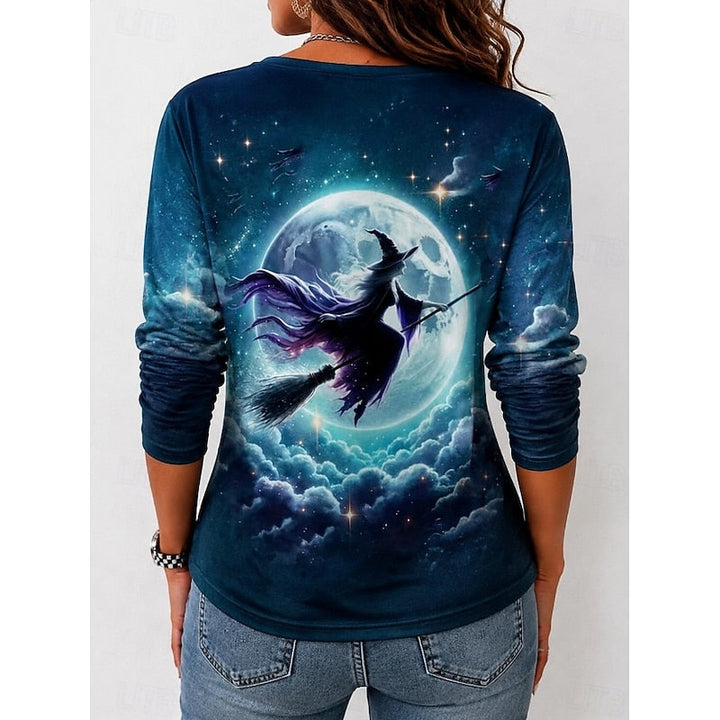 Halloween Witch graficzny długi rękaw top