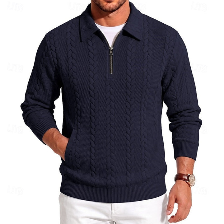 Fakturowany zamek 1/4 sweter
