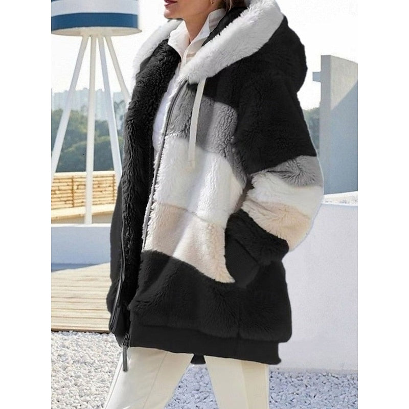 Przytulny z kapturem Zip-Up kurtka