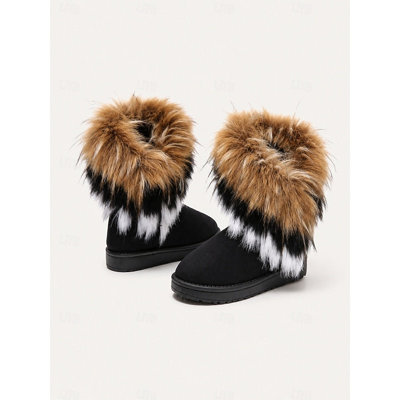 Fluffy-Trimmed buty zimowe