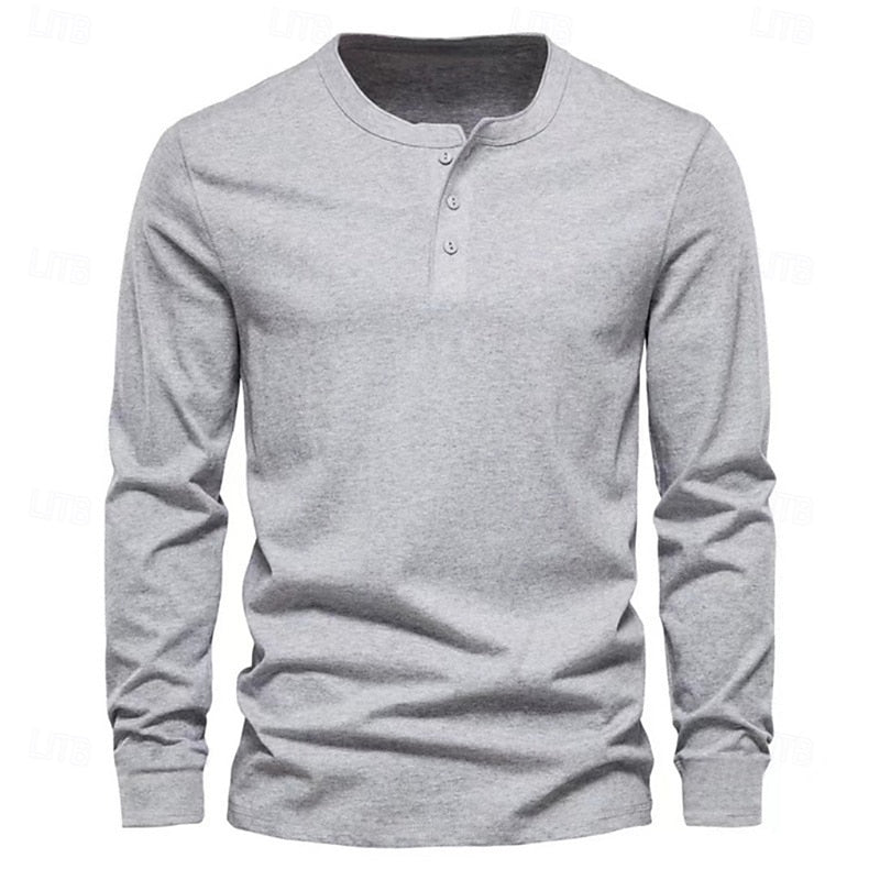 Klasyczny długi-rękaw Henley
