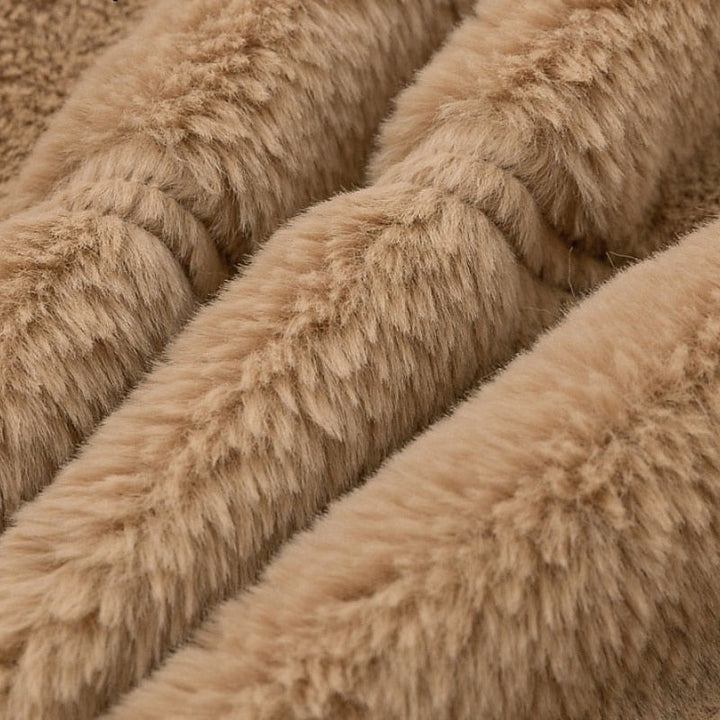 Pluszowy Cropped zamek kurtka