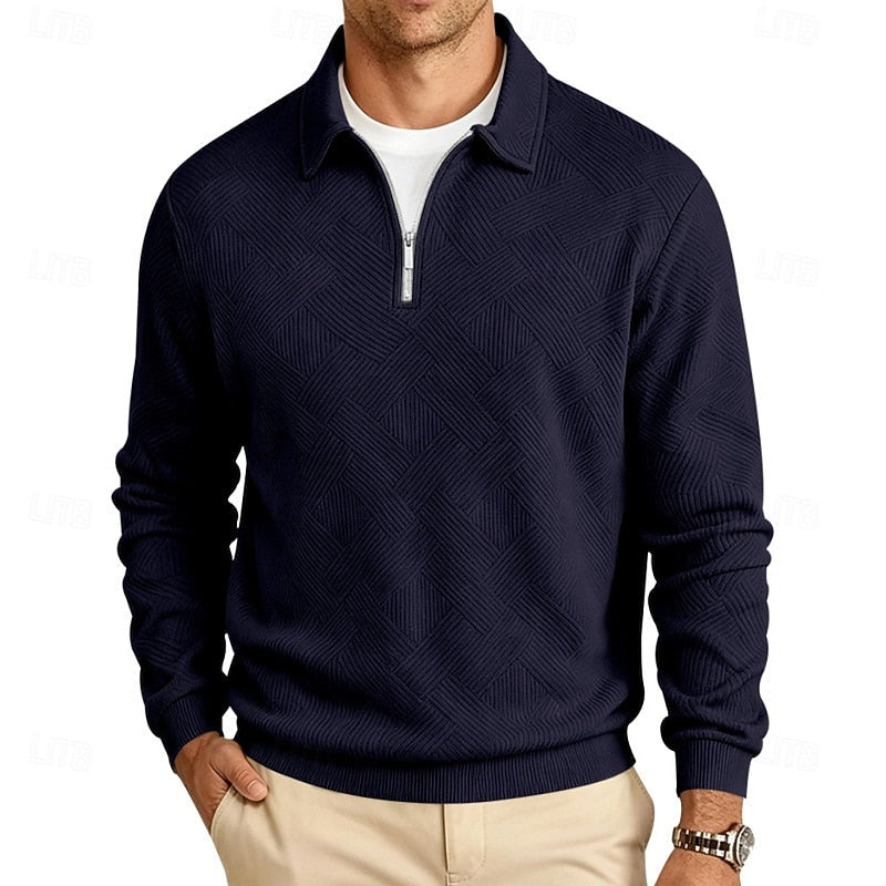 Fakturowany zamek 1/4 sweter