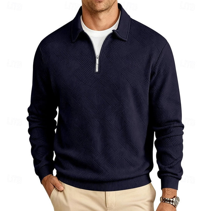 Fakturowany zamek 1/4 sweter