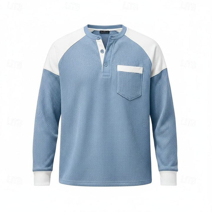 Colorblock długi-rękaw Henley