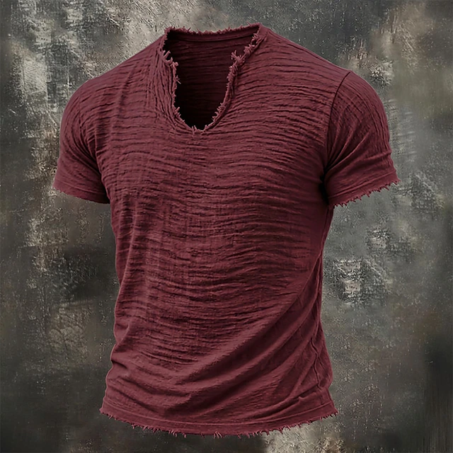 Solidny Notch-Neck T-shirt