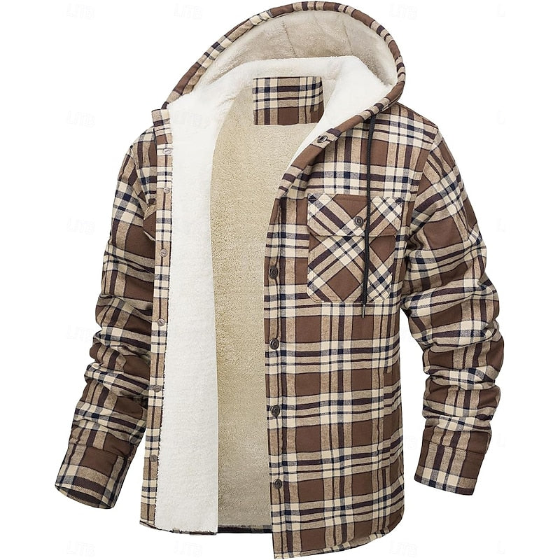 Z kapturem Check Overshirt