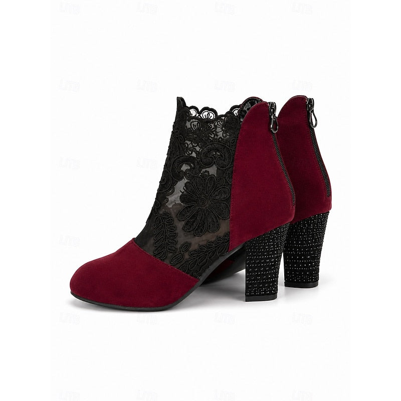 Koronka-akcent Heeled botki