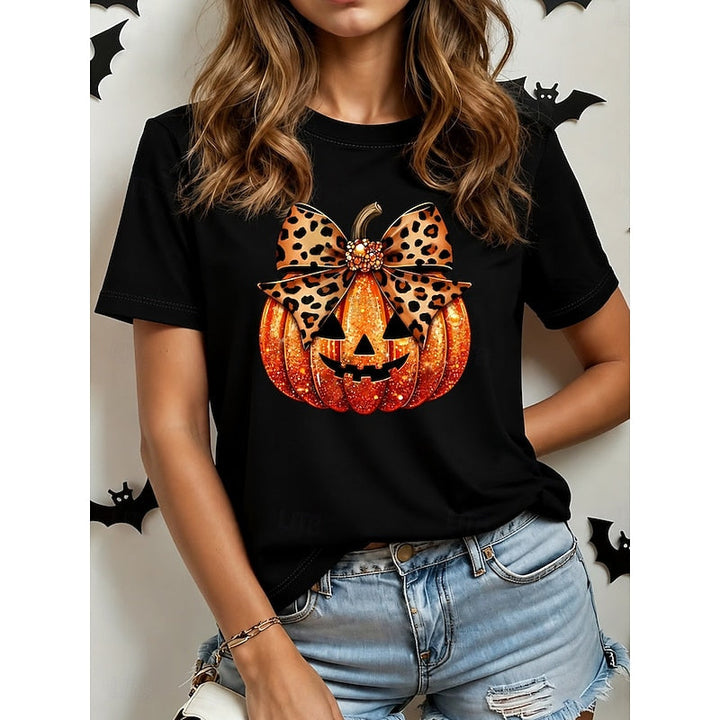 Halloween graficzny okrągły dekolt T-shirt