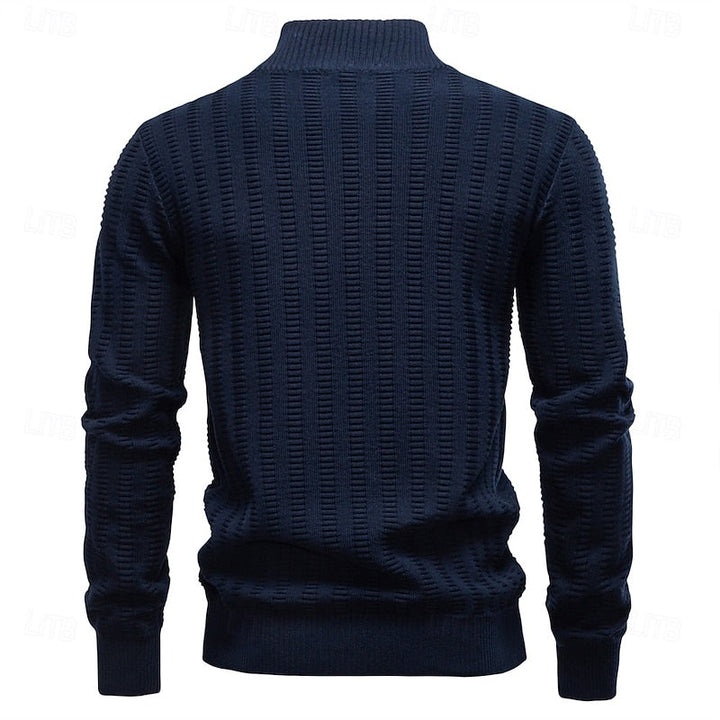 Fakturowany zamek 1/2 sweter