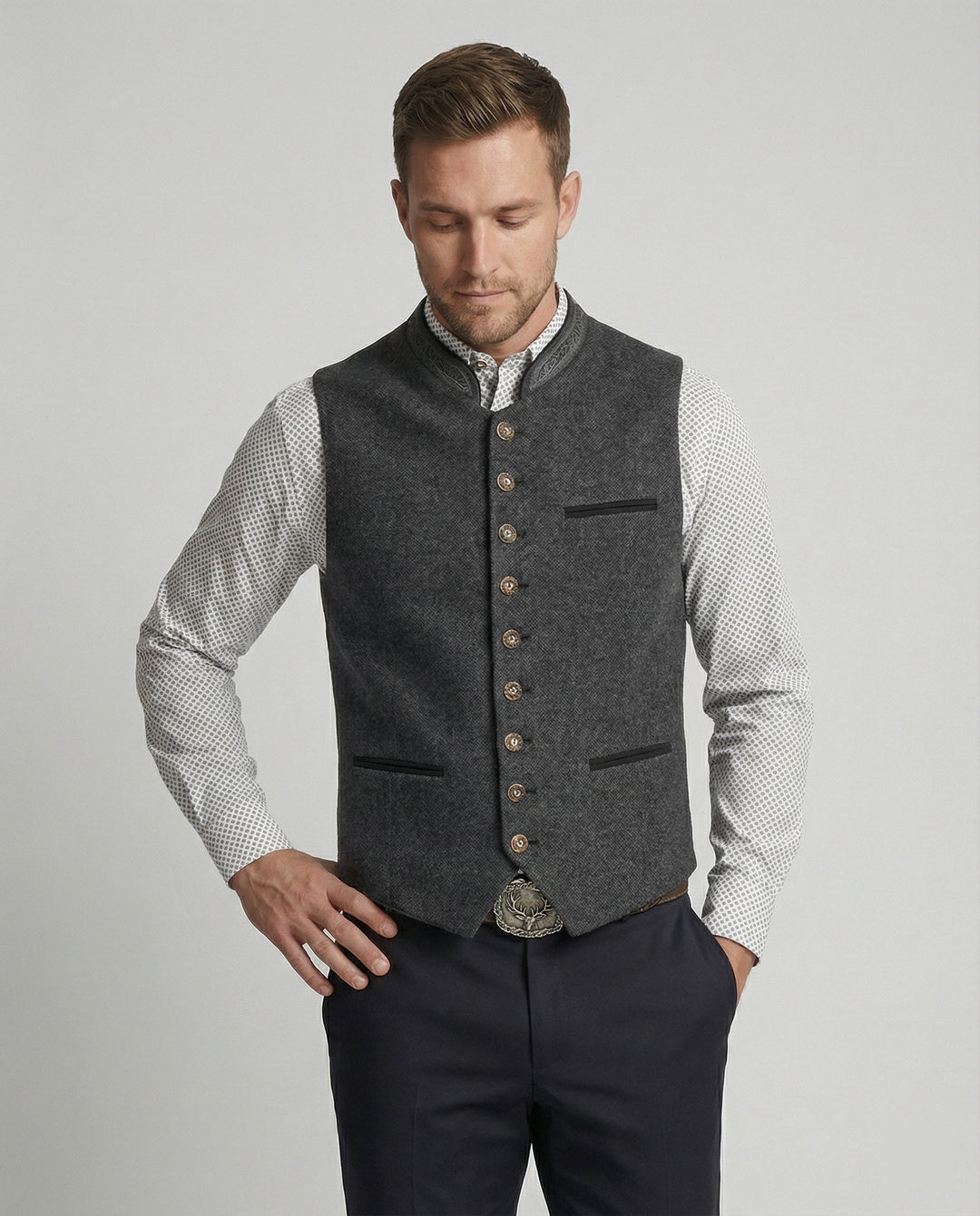 Traditional Standing-Collar kamizelka