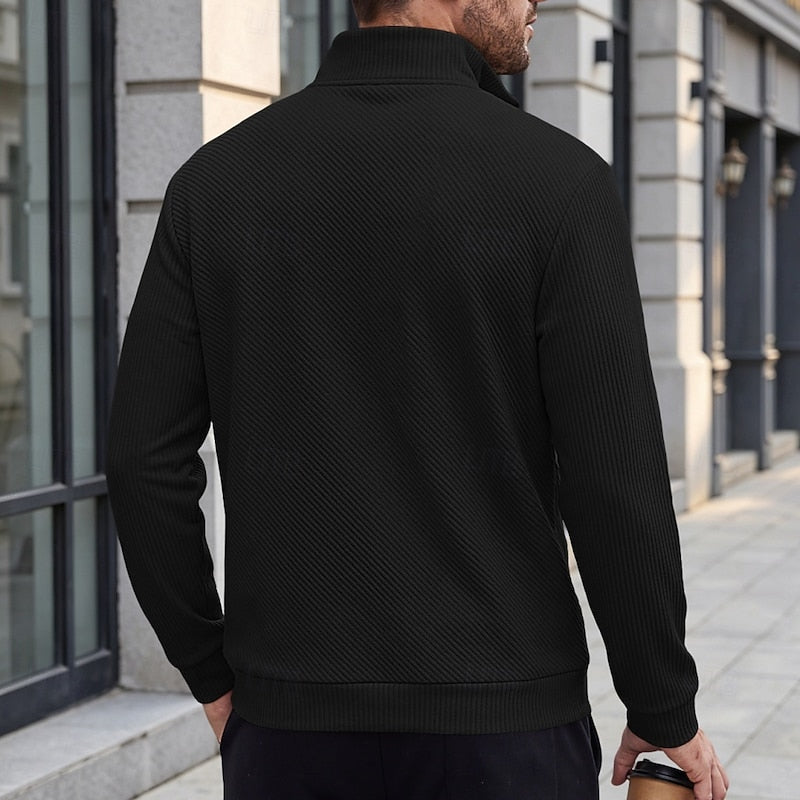 Fakturowany zamek 1/4 sweter