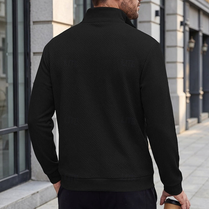 Fakturowany zamek 1/4 sweter