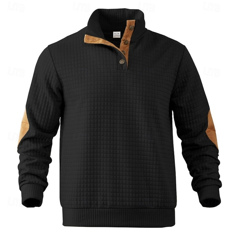 Fakturowany Standing-Collar sweter