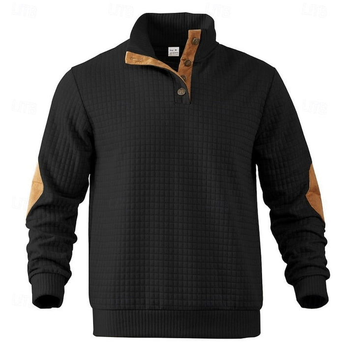 Fakturowany Standing-Collar sweter