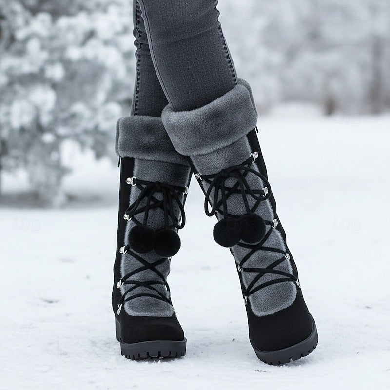 Przytulny sznurowane buty zimowe