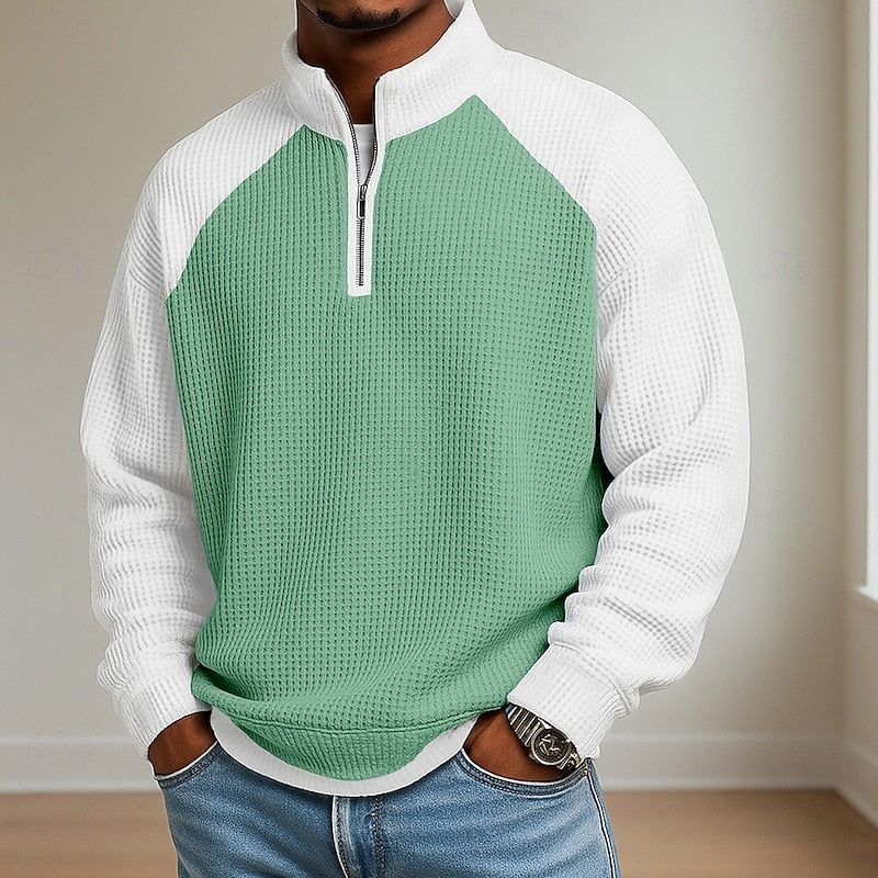Fakturowany zamek 1/4 sweter