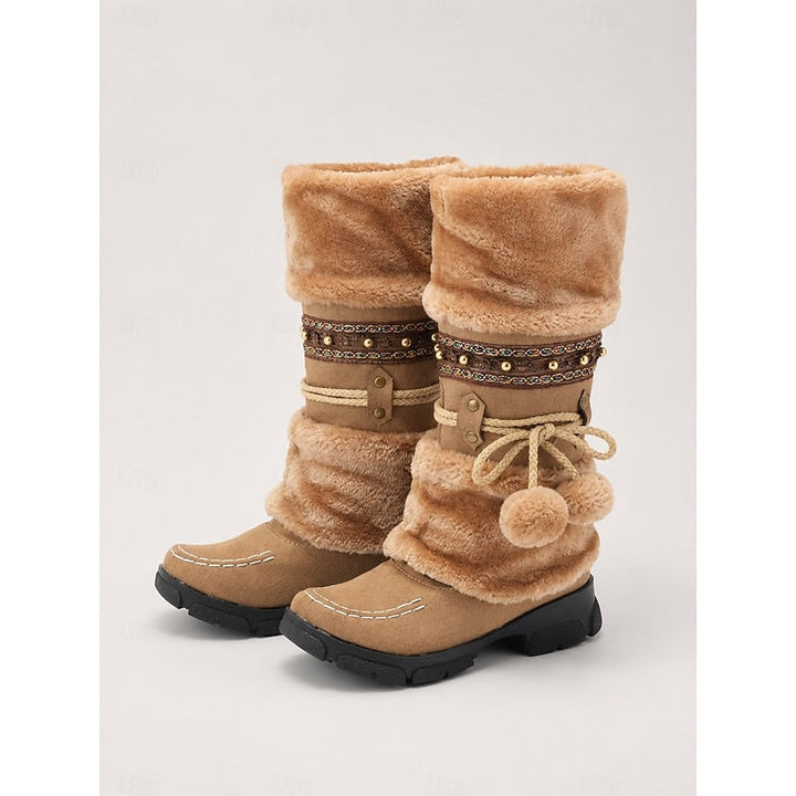Przytulny boho średni-łydka buty zimowe
