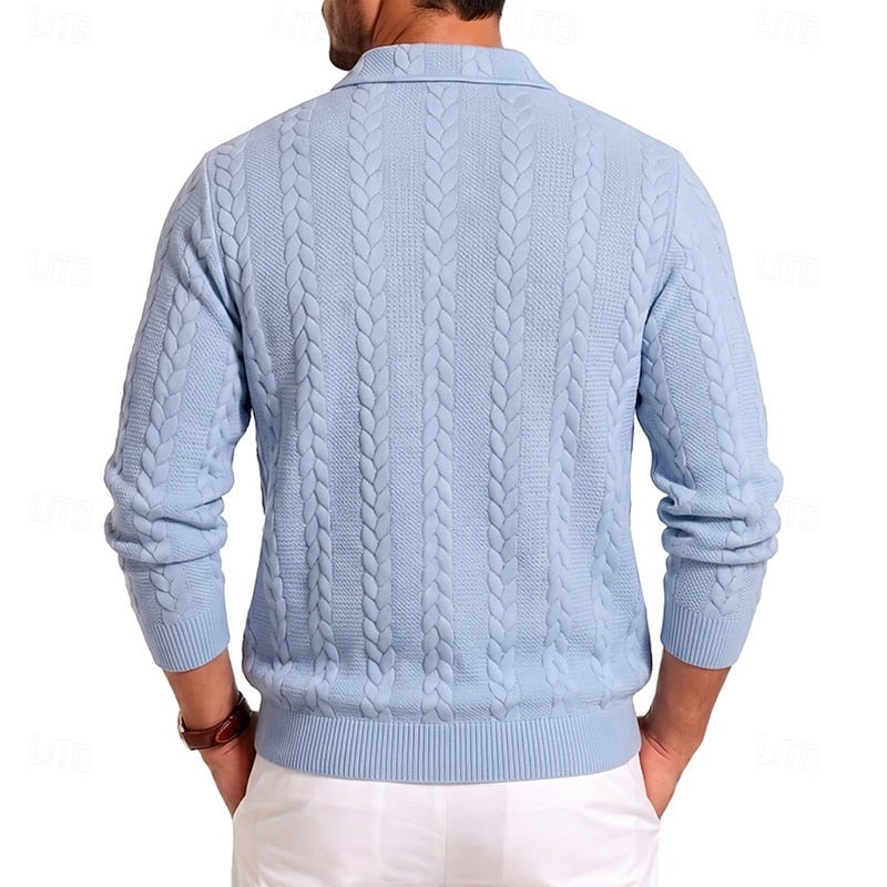 Fakturowany zamek 1/4 sweter