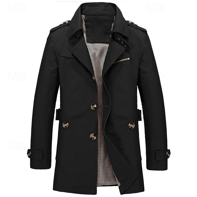 Elegancki Single-Breasted Trench płaszcz
