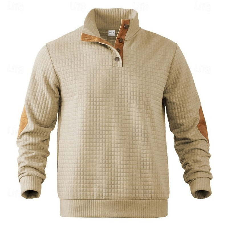 Fakturowany Standing-Collar sweter