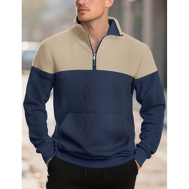 Fakturowany zamek 1/4 bluza