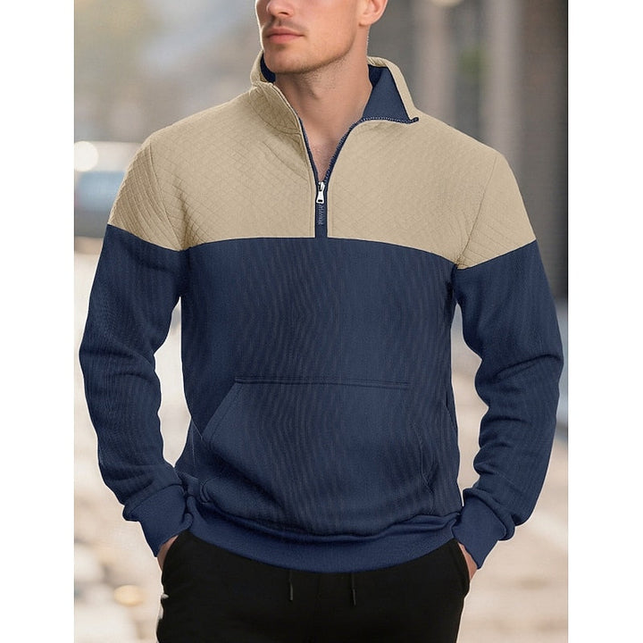 Fakturowany zamek 1/4 bluza