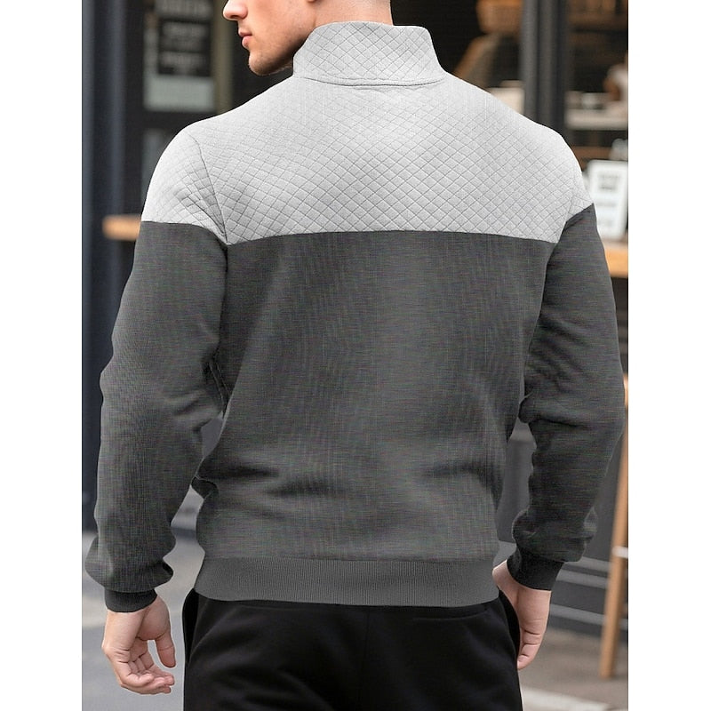 Fakturowany zamek 1/4 bluza
