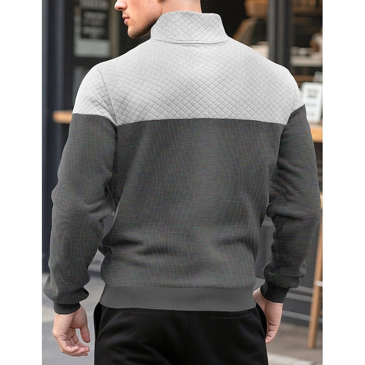 Fakturowany zamek 1/4 bluza