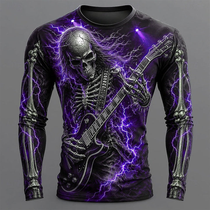 Szkielet Guitar Halloween koszula z długim rękawem