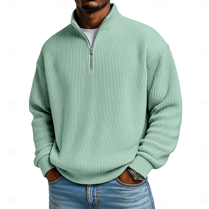 Prążkowany zamek 1/4 sweter