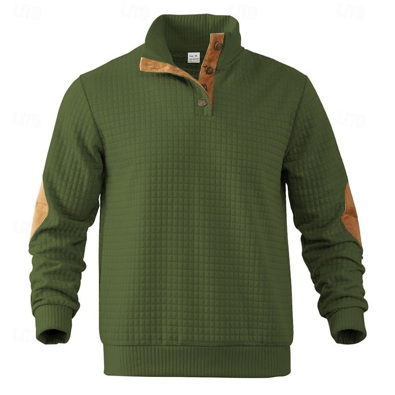 Fakturowany Standing-Collar sweter