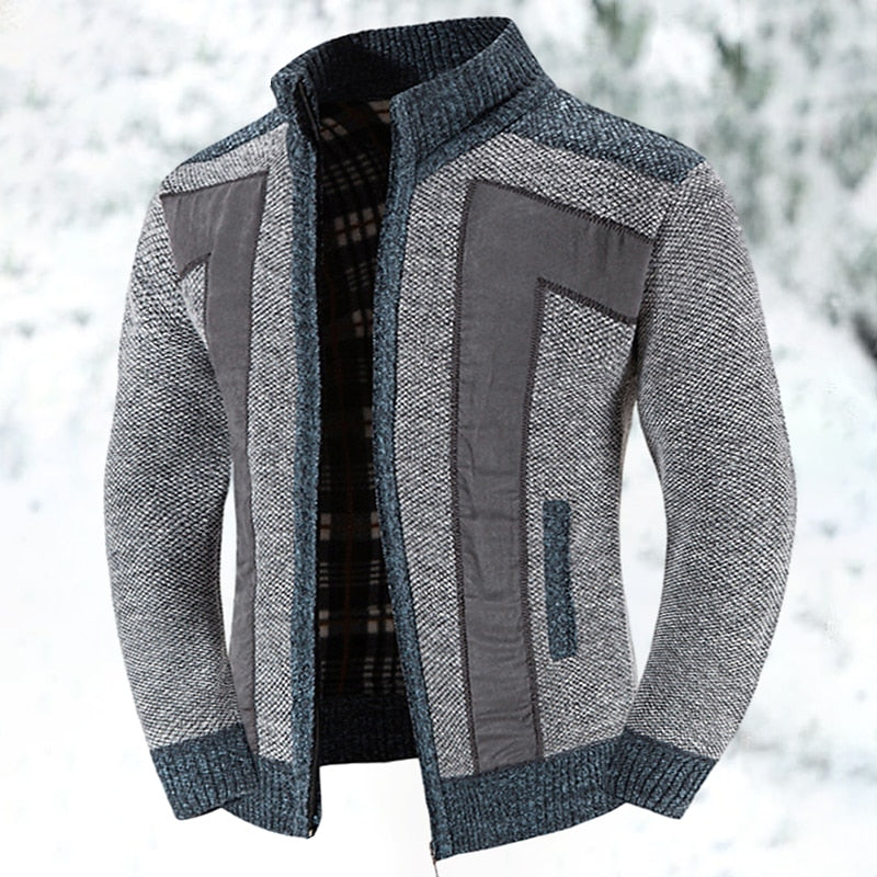 Fakturowany Zip-Up kardigan