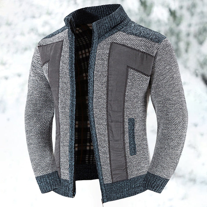 Fakturowany Zip-Up kardigan