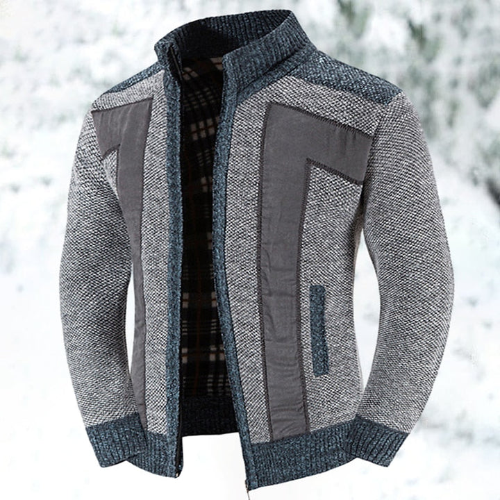 Fakturowany Zip-Up kardigan