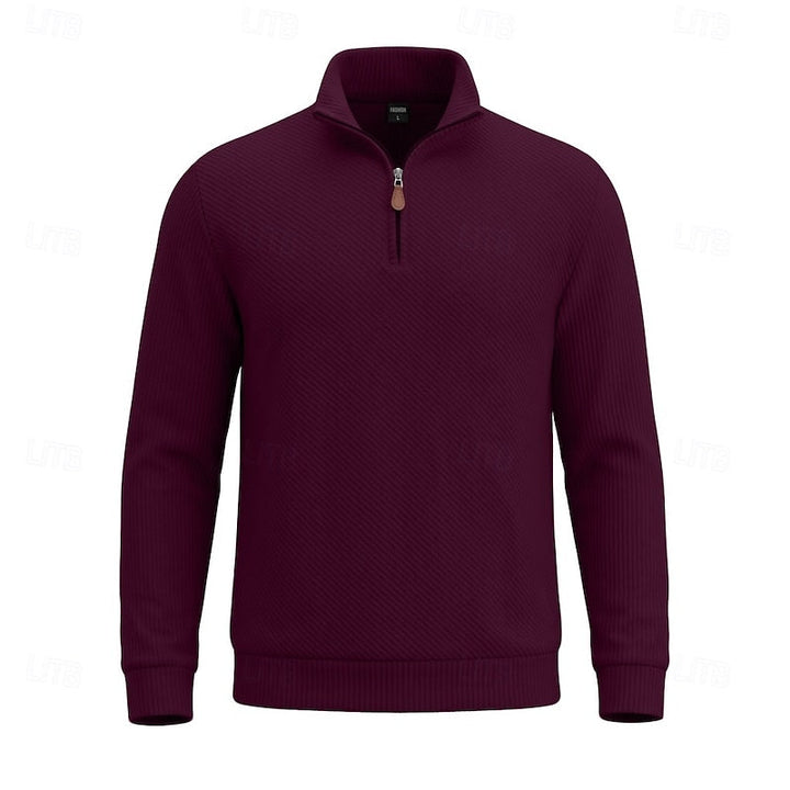 Fakturowany zamek 1/4 sweter