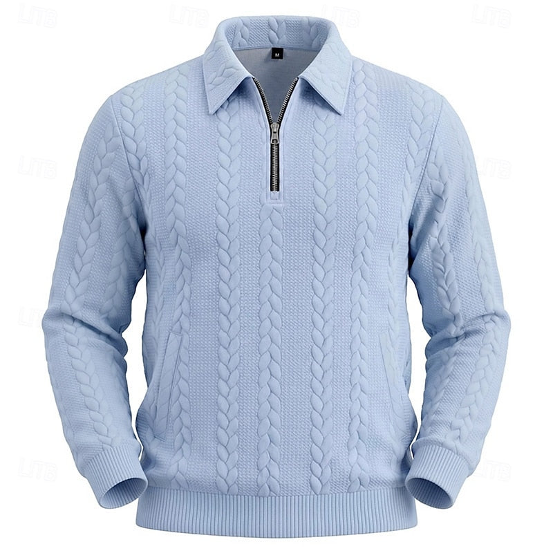 Fakturowany zamek 1/4 sweter