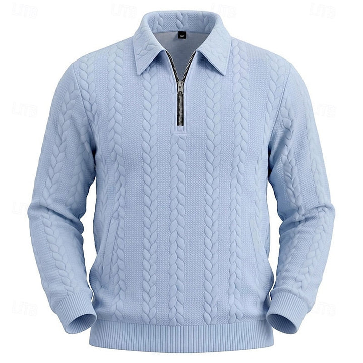 Fakturowany zamek 1/4 sweter