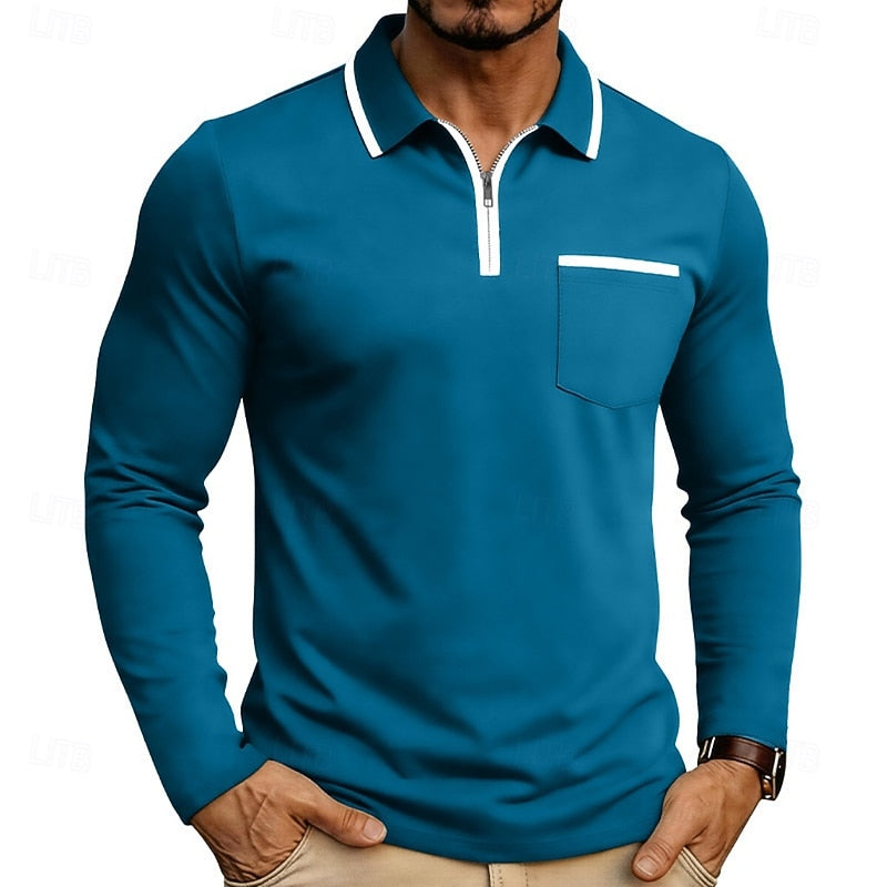 Elegancki zamek 1/4 koszulka polo
