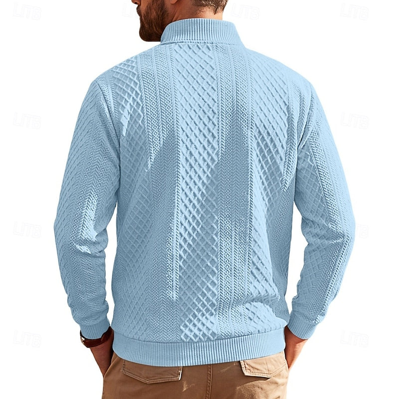 Fakturowany zamek 1/4 sweter
