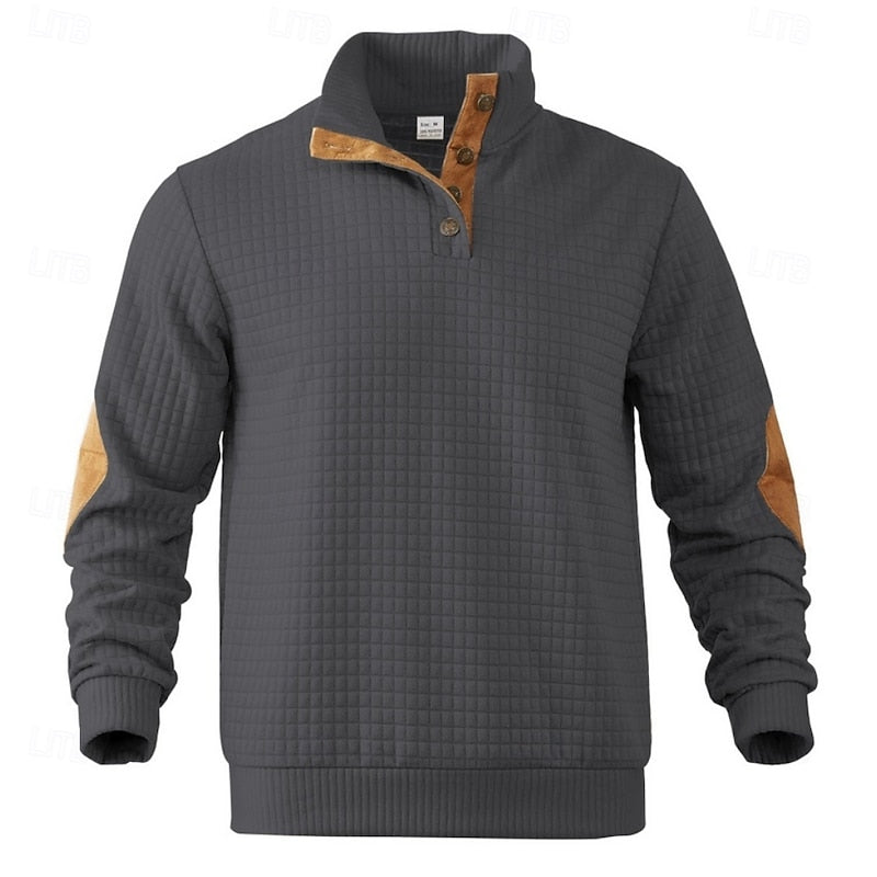 Fakturowany Standing-Collar sweter