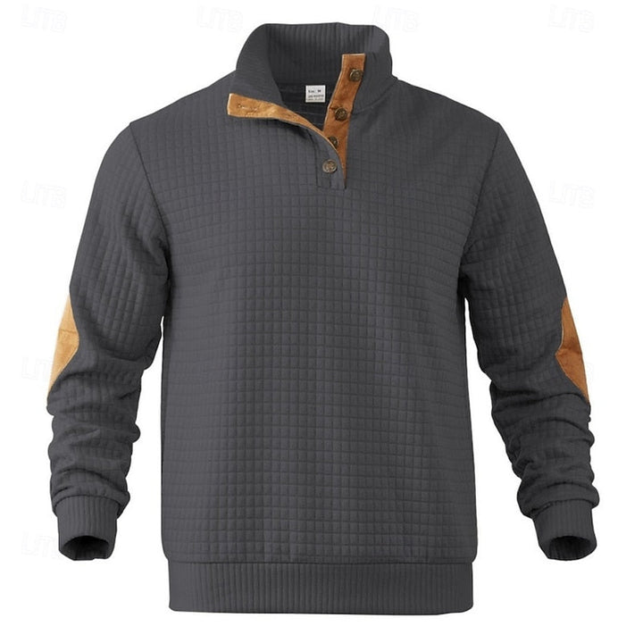 Fakturowany Standing-Collar sweter