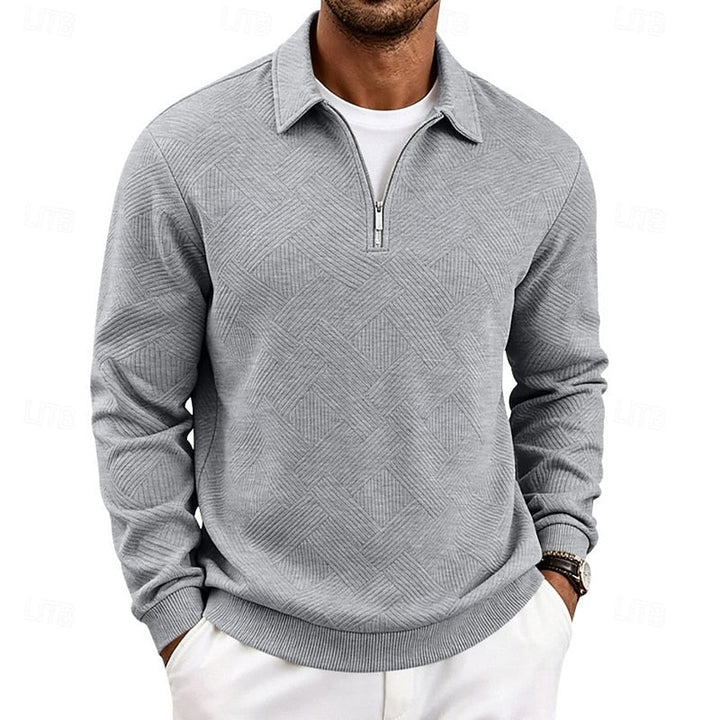 Fakturowany zamek 1/4 sweter