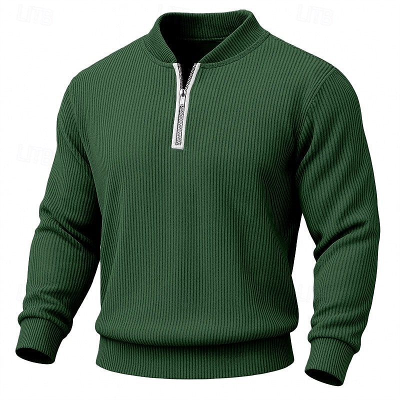 Prążkowany zamek 1/4 sweter