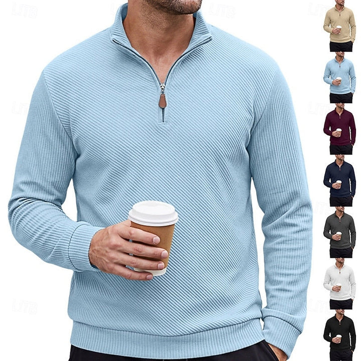 Fakturowany zamek 1/4 sweter