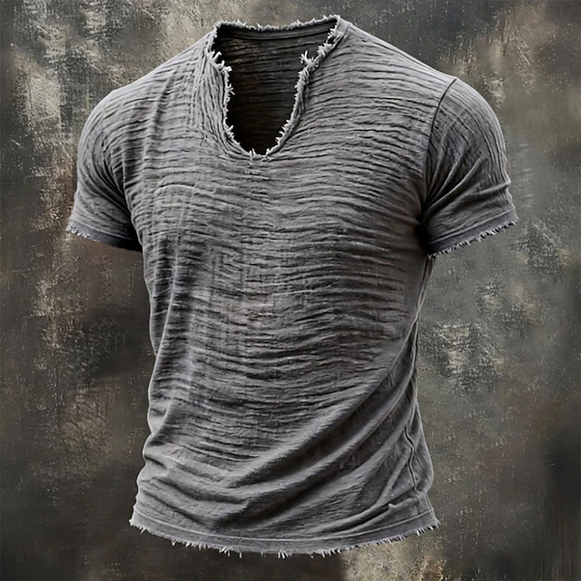 Solidny Notch-Neck T-shirt