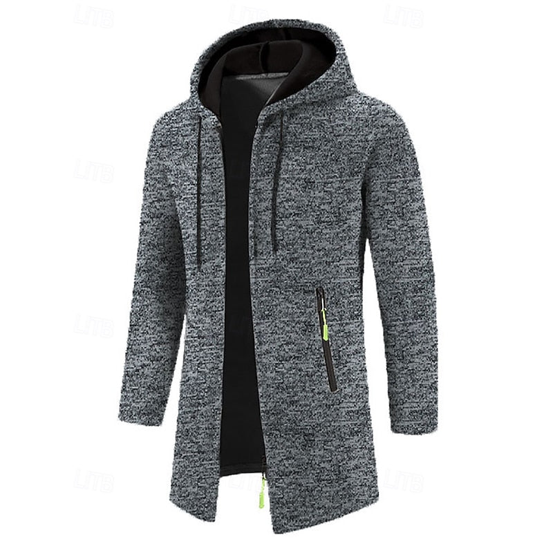 Z kapturem wydłużony płaszcz